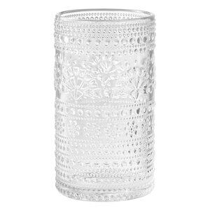 Pioneer Woman Channing Embossed Glass Tumblers 4Pcs Clear 18oz Vintage Inspired